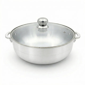 FryNest Glass Lid Caldero Duo - 11 & 12 Inch Nonstick Covered Pot Set
