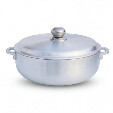 FryNest Silver Lid Caldero Duo - 11 & 12 Inch Traditional Nonstick Pot Set