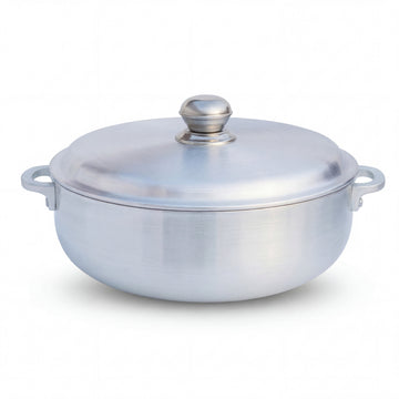 FryNest Complete Caldero Set - 11 & 12 Inch Glass and Silver Lid Covered Pots