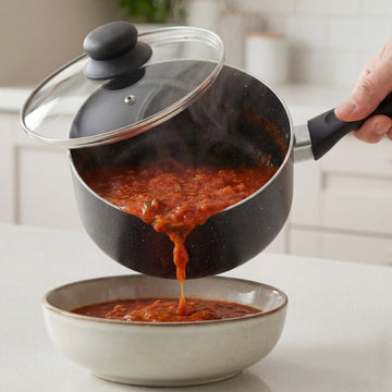 FryNest 8-Inch Induction Nonstick Sauce Pot with Glass Lid