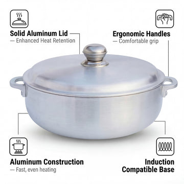 FryNest 12-Inch Caldero Pot 2-Pack with Silver Aluminum Lids