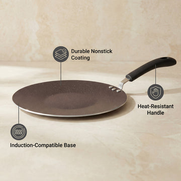 FryNest 12-Inch Induction Nonstick Tawa Griddle