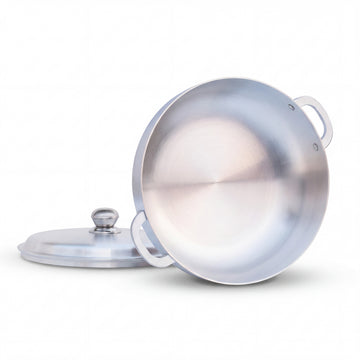 FryNest 12-Inch Caldero Pot 2-Pack with Silver Aluminum Lids