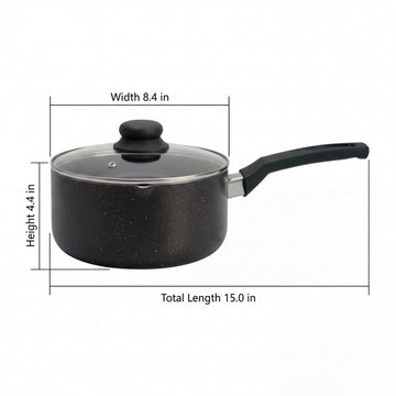 FryNest 8-Inch Induction Nonstick Sauce Pot with Glass Lid