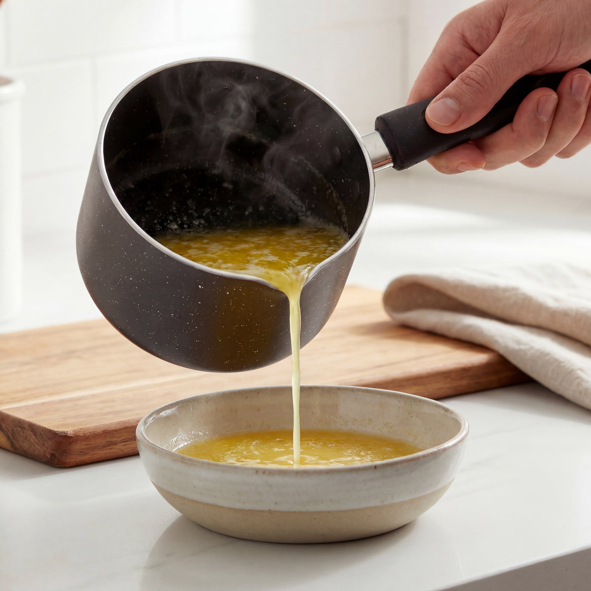 FryNest 4-Inch Nonstick Butter Warmer with Pour Spout - FryNest Milk Pan detail image 6