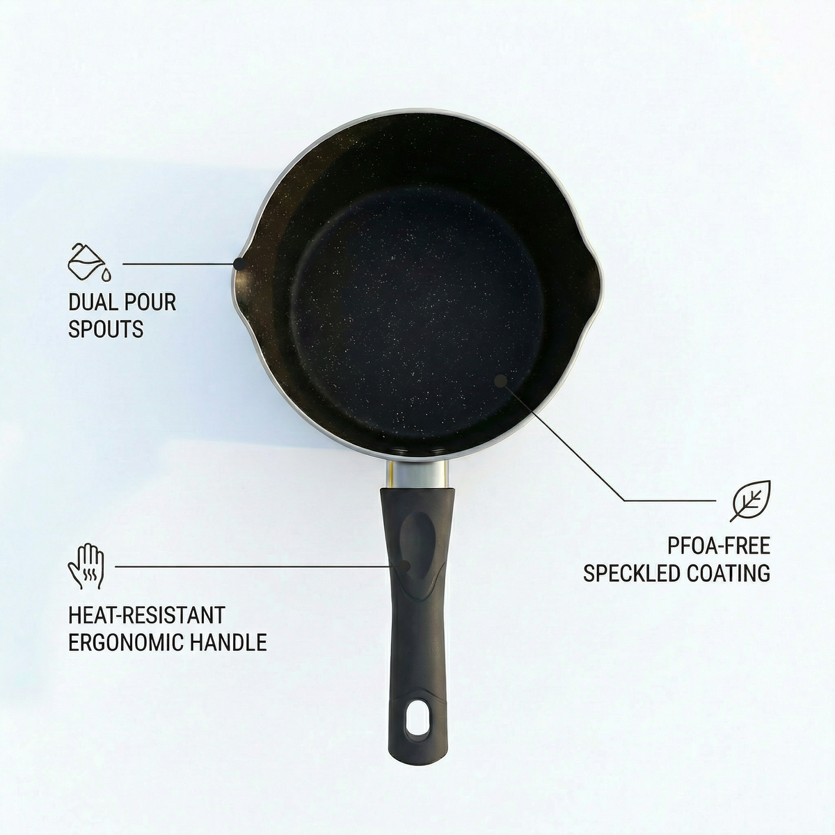 FryNest 5-Inch Nonstick Milk Pan with Pour Spout - FryNest Milk Pan detail image 4