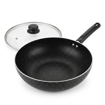 FryNest 11-Inch Induction Nonstick Wok with Glass Lid