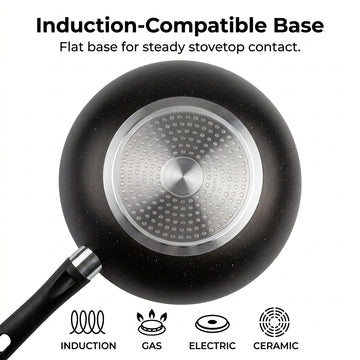 FryNest 11-Inch Induction Nonstick Wok with Glass Lid