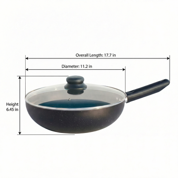 FryNest 11-Inch Induction Nonstick Wok with Glass Lid