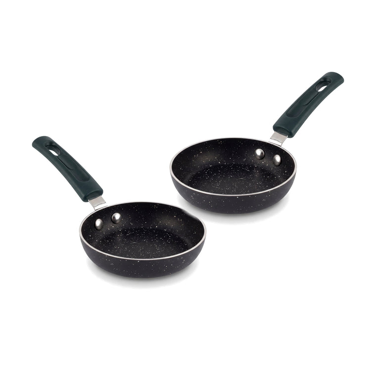 FryNest 2-Pack 5-Inch Mini Nonstick Frying Pans, Small Aluminum Skillet Set for Eggs, Single Servings and Portion Cooking
