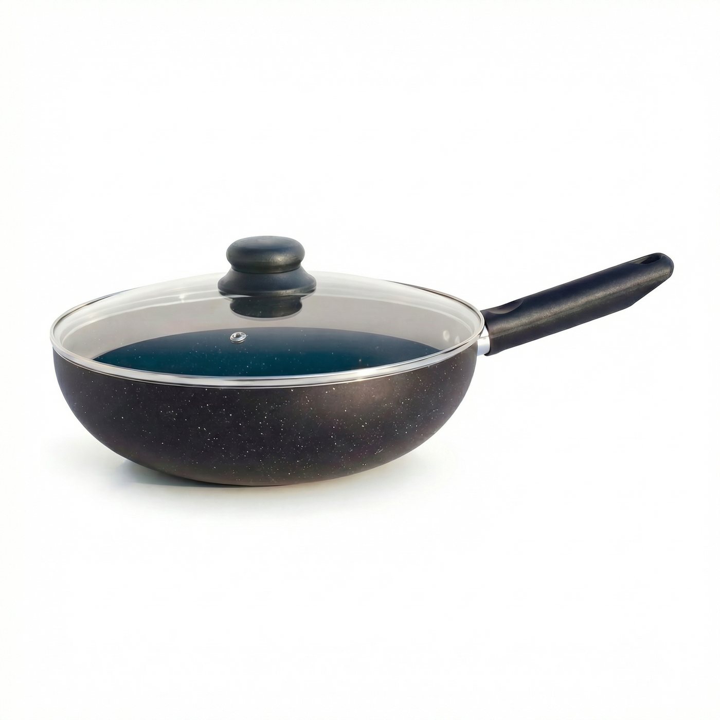 FryNest 12-Inch Induction Nonstick Wok with Glass Lid